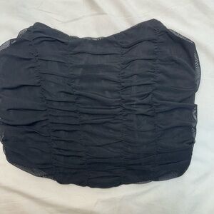 Cotton Candy LA Black Ruched Mesh Tube Crop Top M